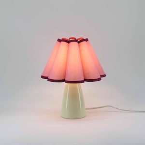 Handmade Pink Fabric Table Lamp: Ceramic Base, E27/E26
